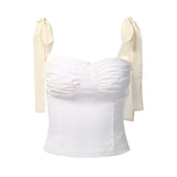 Slim-fit Lace-up Top Halter Chiffon Sling