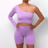 One-shoulder Sports Yoga Two-piece Suit