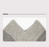 Contrasting Color Cloak Shawl Sweater Coat