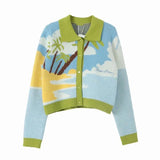 Retro Loose  Jacquard Knitted Sweater