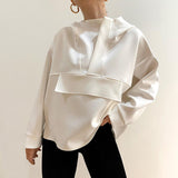 Fall Casual Design Big Pocket Loose Top