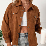 Corduroy Single-breasted Lapel Jacket