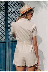 Casual Style Button Short-sleeved Suit