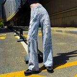 Straight Loose Ripped Pants