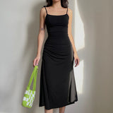 Black Sexy Big Halter Strap Dress