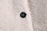 Single Breasted Fashionable Lapel Lamb Wool Coat
