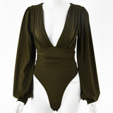 Women's sexy long-sleeved bodysuit