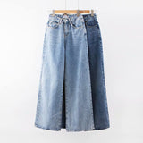 Mopping Wide-leg Denim Trousers