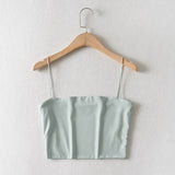Pure Color High-waisted Tank Top