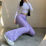 High-waist Micro-cut Stretch Casual Trousers