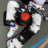 Tie-dye casual straight-leg pants