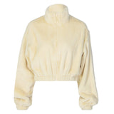 Plush Zipper Long Sleeve Top Coat