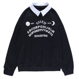 Loose sweatshirt with removable collar