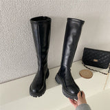 Square Heel Over The Knee Long Boots