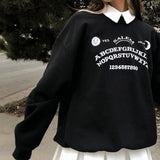 Loose sweatshirt with removable collar