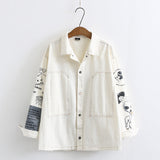 Cartoon Back Cat Print Jacket