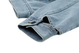 Short Denim Jacket With Large Lapel