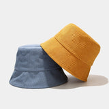 Women's solid color corduroy fisherman hat