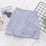 High waist skirt side slit multicolor skirt