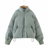 Stand-up Collar Zipper Pocket Padded Jacket