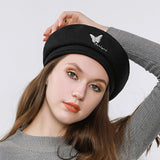 Butterfly Embroidered Beret