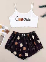 Cotton Girls Cartoon Casual PJ Suit
