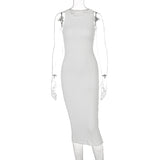 Casual Knitted Sleeveless Round Neck Dress