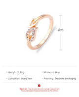 Love Ring Leaf Rhinestone