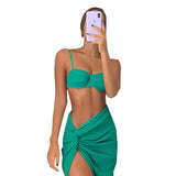 Off Shoulder Twist High Slit Solid Two Piece