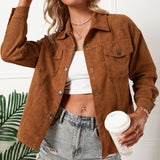 Corduroy Single-breasted Lapel Jacket
