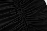 Hanging Metal Ring Drawstring Halterneck Dress