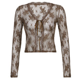 Lace Small Cardigan Short-Sleeved Top