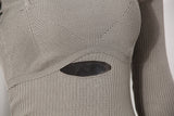 One-shoulder Irregular Hollow Slim Fit Slim Top