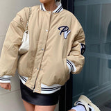 Stand Collar Zipper American Baseball Jacket