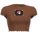 Printed Pullover Slim Fit Crew Neck Short T-Shirt