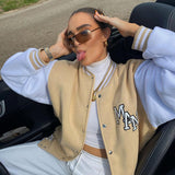 Loose Casual Baseball Beige Jacket
