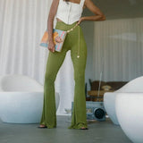 Vintage Sexy Fitness High Waist Rise Flare Pants