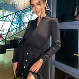 Long-sleeved Top Pleated Skirt Fashion Casual Knit