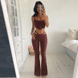 Leisure Stitching Umbilical Exposed Camisole V-waist Suit