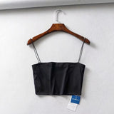Pure Color High-waisted Tank Top