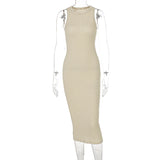 Casual Knitted Sleeveless Round Neck Dress