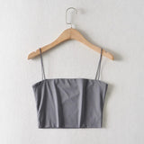 Pure Color High-waisted Tank Top