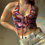 Printing Chest Pleated Top