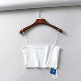 Pure Color High-waisted Tank Top