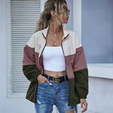 Hit Color Windbreaker Zipper Jacket