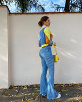 Street Retro Style Striped Pants