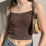 Summer V-Neck Print Slim Top