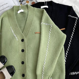 Patchwork Knitted Sweater Cardigan