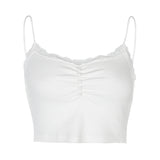Round Neck Slim Fit Fungus Edge Exposed Navel Casual Bottoming Vest