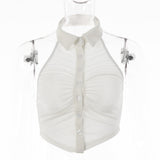 Halter Single-breasted Lapel Top